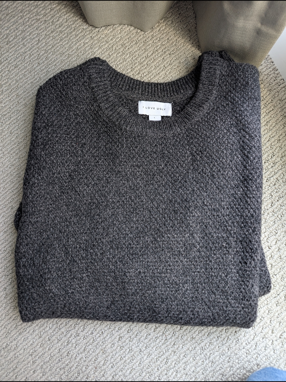 I Love Ugly Men's Dark Gray Crewneck Sweater
